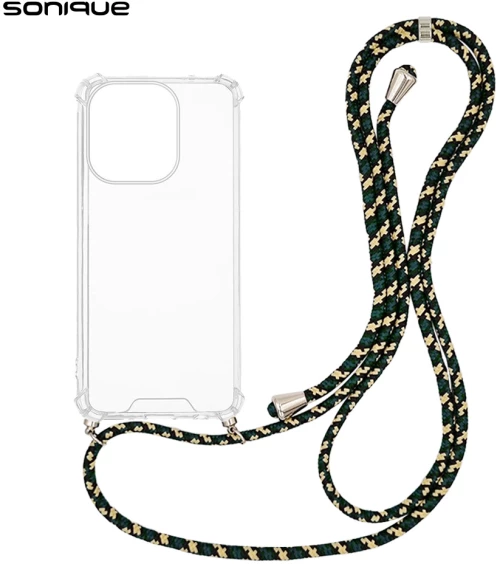 Θήκη Σιλικόνης με Κορδόνι Sonique Armor Clear Oppo A5 Pro 5G Rainbow Πράσινο