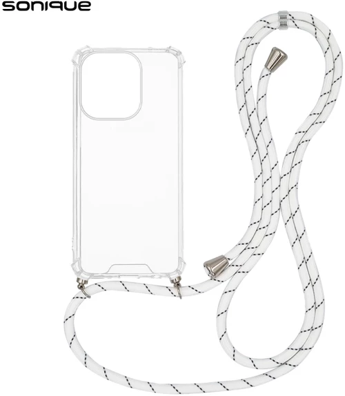 Θήκη Σιλικόνης με Κορδόνι Sonique Armor Clear Oppo A5 Pro 5G Rainbow Λευκό