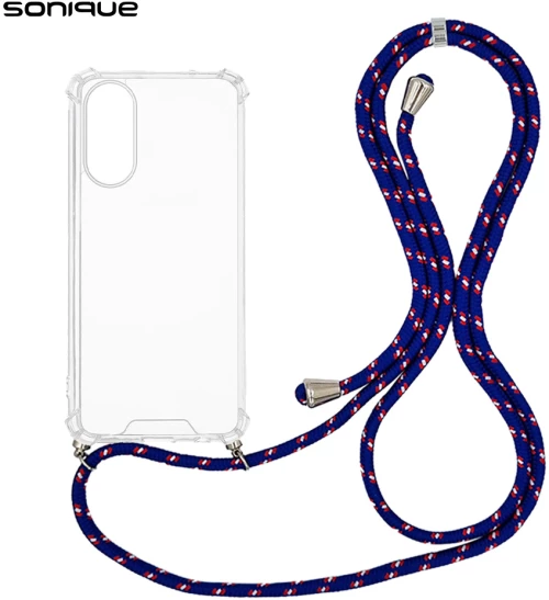 Θήκη Σιλικόνης με Κορδόνι Sonique Armor Clear Oppo A78 5G Rainbow Μπλε