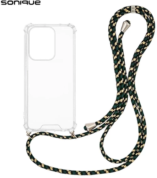 Θήκη Σιλικόνης με Κορδόνι Sonique Armor Clear Oppo Reno13 5G Rainbow Πράσινο
