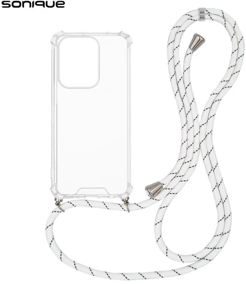 Θήκη Σιλικόνης με Κορδόνι Sonique Armor Clear Oppo Reno13 5G Rainbow Λευκό