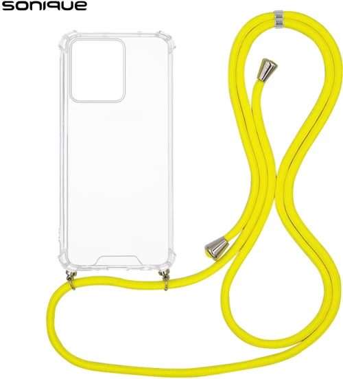Θήκη Σιλικόνης με Κορδόνι Sonique Armor Clear Motorola Edge 40 5G Κίτρινο