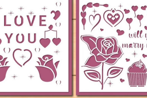 Intra απο ξύλο plywood 3mm-4mm πάχος – Δωροκάρτα για την Ημέρα του Αγίου Βαλεντίνου Bundle1260 Δίασταση  20x20 cm INTRAFABR-112943588