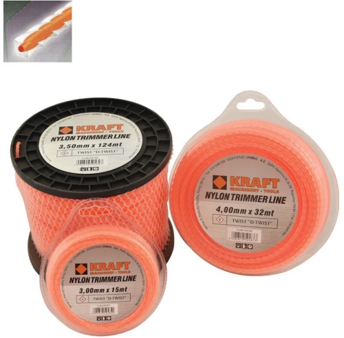 Kraft  69346 Μεσινεζα - Νημα Κοπης Τετραγωνη Ελικοειδης Twist D-Twist Φ 4.00 Mm Συσκευασια 47 Μετρα (450 Gr)