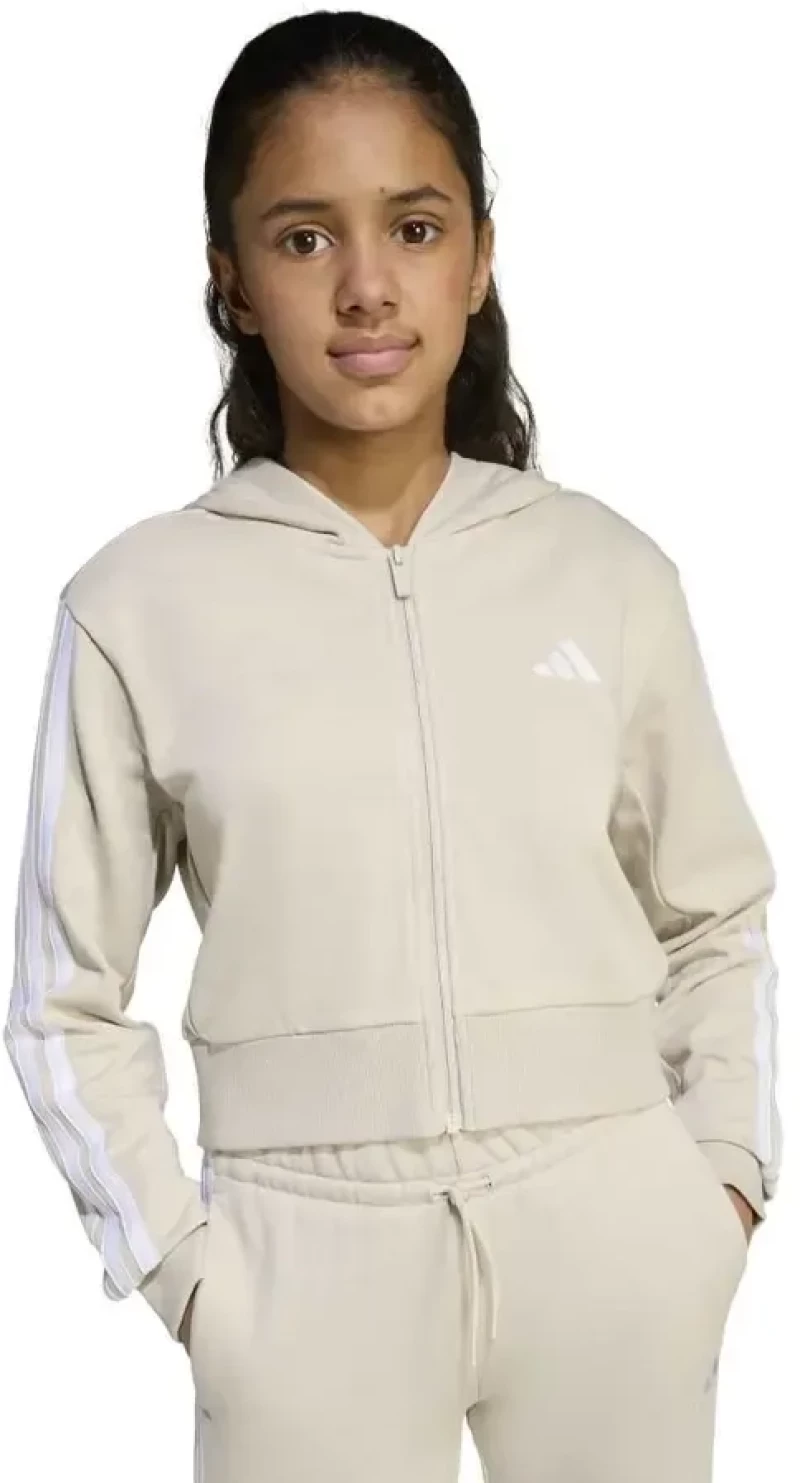Παιδική Ζακέτα Adidas Essentials Full-Zip Hoodie Μπεζ / Λευκό