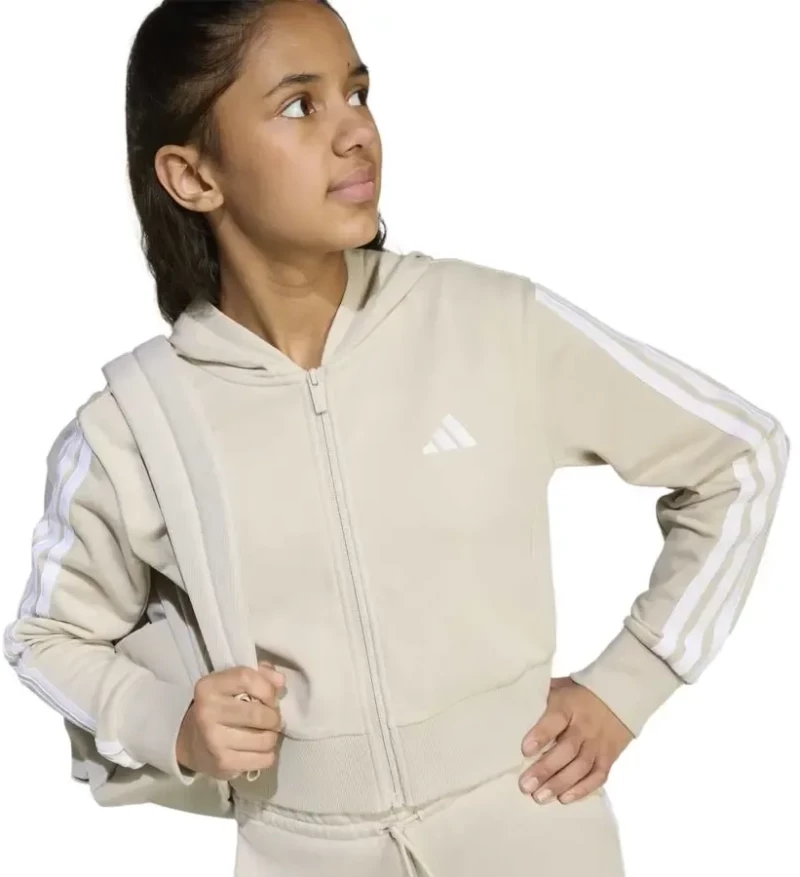 Παιδική Ζακέτα Adidas Essentials Full-Zip Hoodie Μπεζ / Λευκό