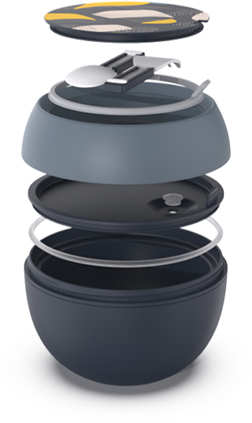 NAVA Δοχείο φαγητού πλαστικό στρογγυλό "We Care", μπλε 800ml 10-259-002