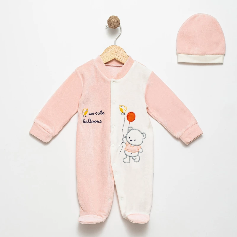 ΒΡΕΦΙΚΟ ΒΕΛΟΥΤΕ ΦΟΡΜΑΚΙ ΜΕ ΣΚΟΥΦΑΚΙ CUTE BALLOONS BEIGE 006.EFILIX.1205-BEIGE