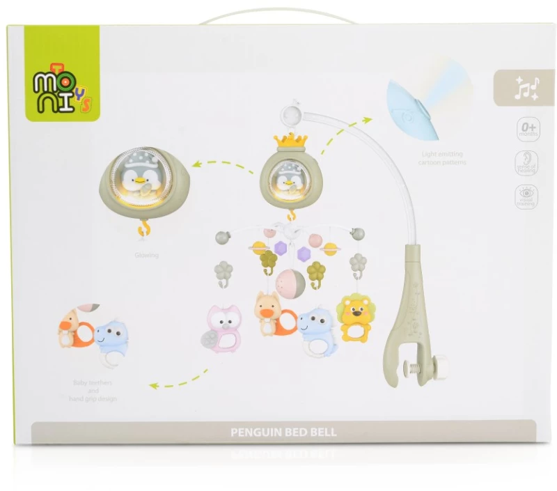 MONI TOYS ΜΟΥΣΙΚΟ ΠΕΡΙΣΤΡΕΦΟΜΕΝΟ PENGUIN PINK 3801005600052