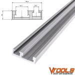 Vtools 1000E Προφιλ αλουμινιου διπλο  T-slot T-track 1000mm ανοδιωμένο ασημί