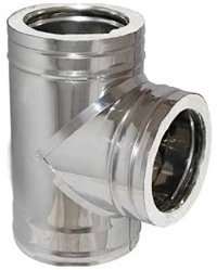 Ταφ 90° Ανοξείδωτο Διπλού Τοιχώματος Inox Φ125-180