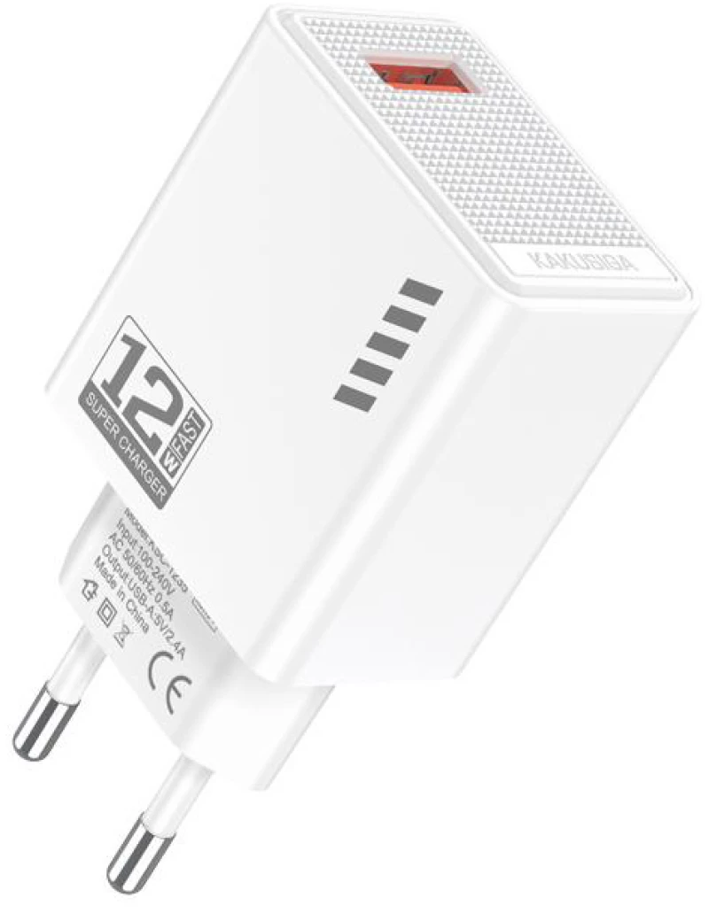 KAKUSIGA φορτιστής τοίχου KSC-1235, USB, 12W, λευκός