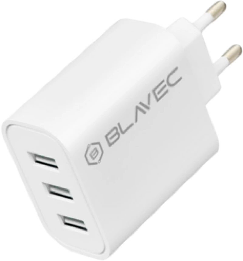 Blavec Φορτιστής Χωρίς Καλώδιο με 3 Θύρες USB-A 15W Λευκός (TCBC3-3UW3A)
