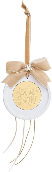 Beauty Home ΚΡΕΜΑΣΤΟ ΣΤΡΟΓΓΥΛΟ ΚΕΡΑΜΙΚΟ ME PLEXI LET IT SNOW ΜΠΕΖ