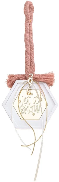 Beauty Home ΚΡΕΜΑΣΤΟ ΠΟΛΥΓΩΝΟ ΚΕΡΑΜΙΚΟ ΜΕ PLEXI LET IT SNOW ΣΑΠΙΟ ΜΗΛΟ