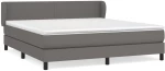 vidaXL Κρεβάτι Boxspring με Στρώμα Γκρι 160x200εκ. από Συνθετικό Δέρμα