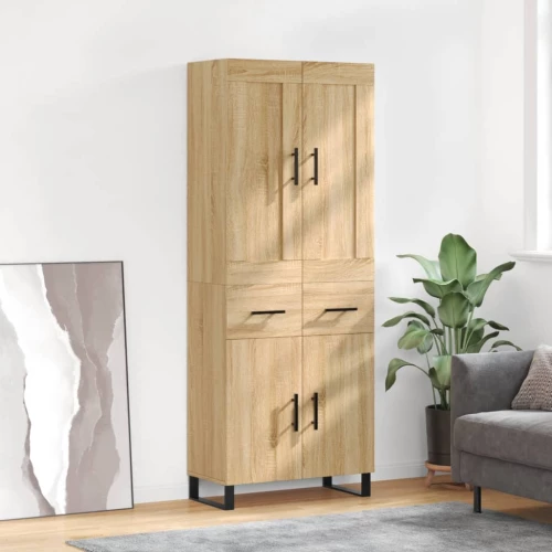 vidaXL Ντουλάπι Sonoma δρυς 69,5 x 34 x 180 εκ. από Επεξεργασμένο Ξύλο
