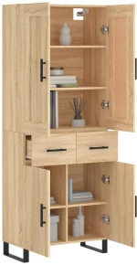 vidaXL Ντουλάπι Sonoma δρυς 69,5 x 34 x 180 εκ. από Επεξεργασμένο Ξύλο