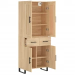 vidaXL Ντουλάπι Sonoma δρυς 69,5 x 34 x 180 εκ. από Επεξεργασμένο Ξύλο