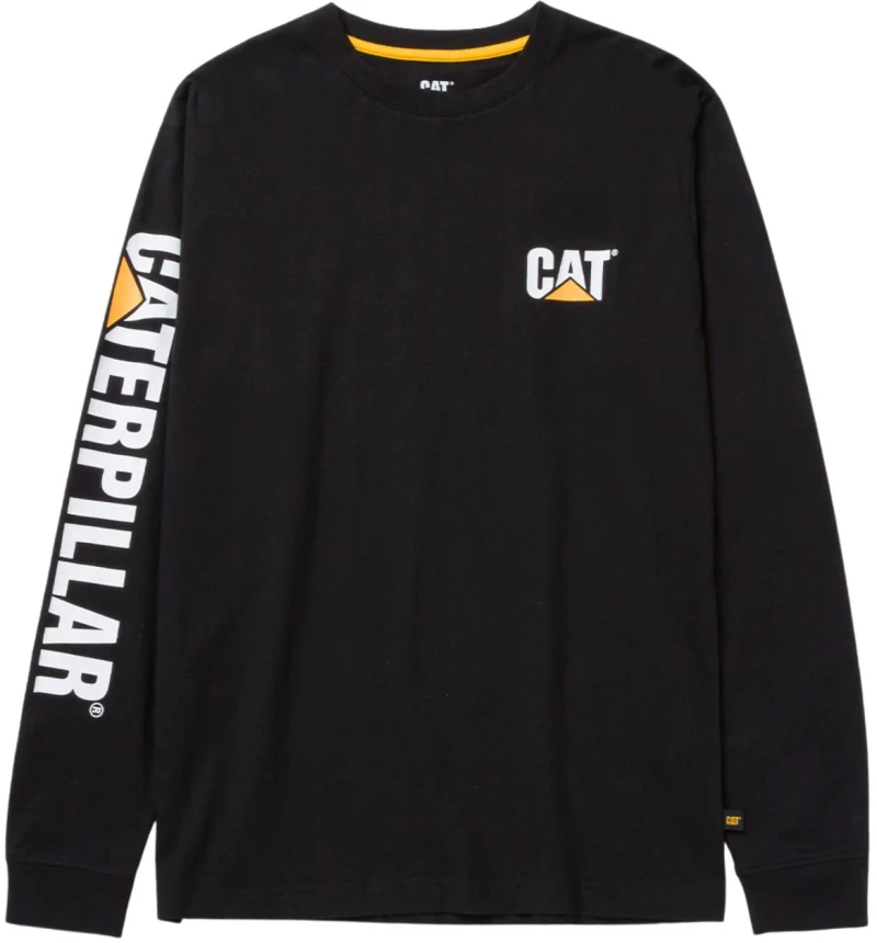 CAT Μπλουζάκι μακρυμάνικο trademark tee μαύρο 2XL 1510034