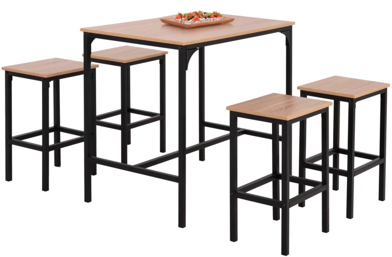 ΣΕΤ ΤΡΑΠΕΖΑΡΙΑ ΜΠΑΡ 5ΤΜΧ BOXY HM9882.01 ΜΑΥΡΟ ΜΕΤΑΛΛΟ-ΜΕΛΑΜΙΝΗ ΣΕ SONAMA