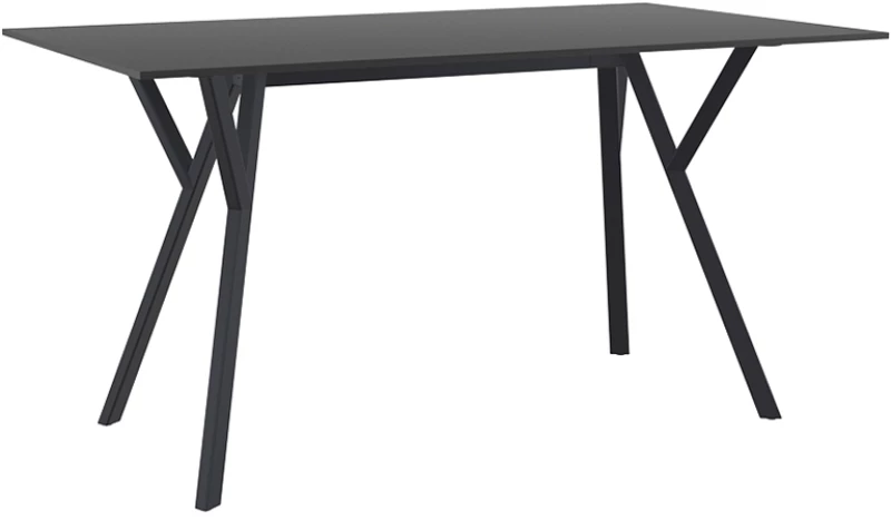 MAX ΤΡΑΠΕΖΙ 140X80Χ74εκ. BLACK LAMINATE 12mm