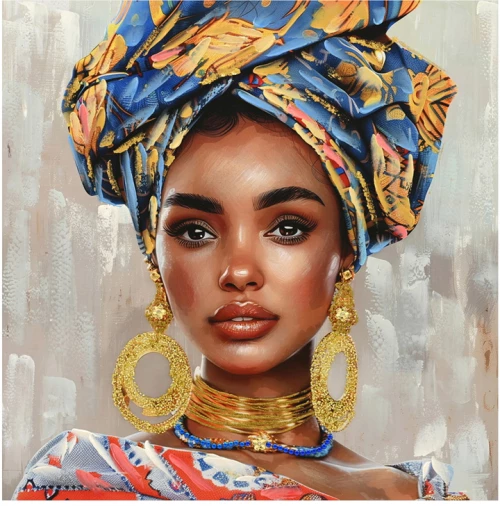 Πίνακας σε καμβά Turban 3D Inart 80x3x80εκ