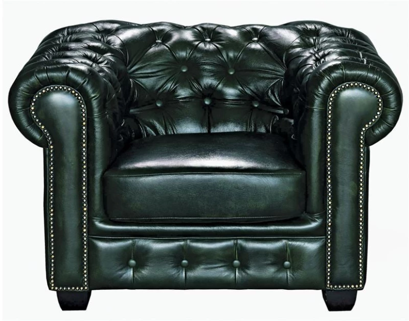 CHESTERFIELD Birmingham Πολυθρόνα Σαλονιού Καθιστικού,Δέρμα Antique Green