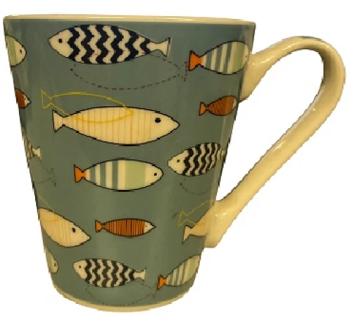 Κούπα με Σχέδιο Ψαράκια Πολύχρωμα - Ανοιχτό Μπλέ