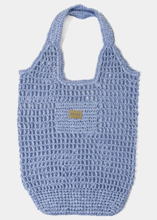 Τσάντα Πλεκτή Tote- Light Blue