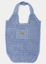 Τσάντα Πλεκτή Tote- Light Blue