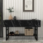 Κονσόλα Aron χρώμα μαύρο εφέ μαρμάρου 138,8x41x75,7εκ.