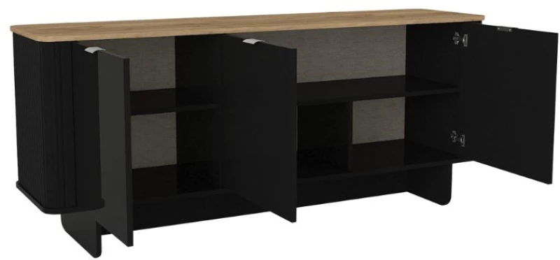Μπουφές Bohema χρώμα μαύρο - sepet oak 180x47x76,6εκ.