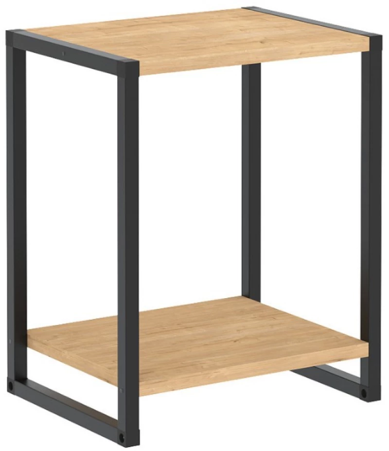 Κομοδίνο Gina χρώμα sapphire oak - μαύρο 39x30x48εκ.