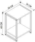 Κομοδίνο Gina χρώμα sapphire oak - μαύρο 39x30x48εκ.