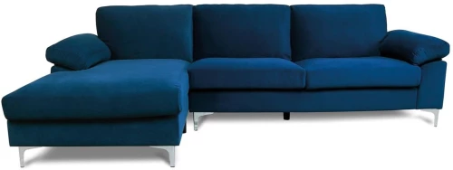 ALEX Καναπές Σαλονιού Καθιστικού Δεξιά Γωνία, Ύφασμα Navy Blue Velure