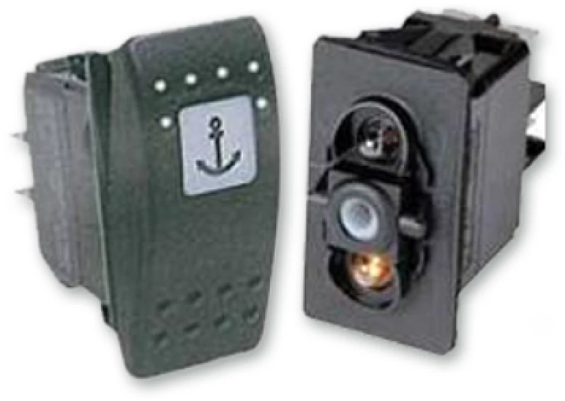 Carlingswitch Διακόπτης Λευκής Λυχνίας 12V - (ON)-OFF-(ON)-8pin