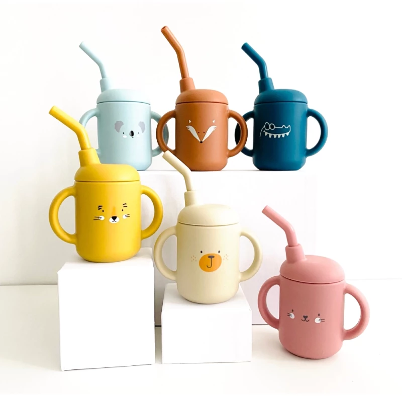 Les Petits Citrons Ποτηράκι Σιλικόνης με Καλαμάκι Koala 120ml | Εκπαιδευτικό Ποτηράκι για Μωρά