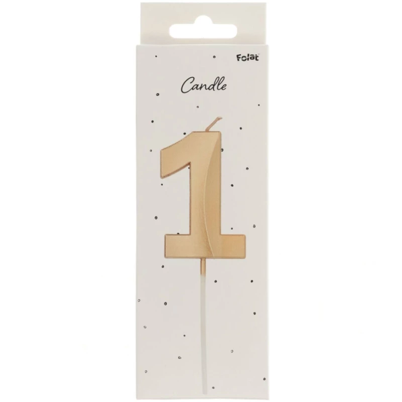 Κεράκι Γενεθλίων Candle Glamour Number 1 Gold Metallic