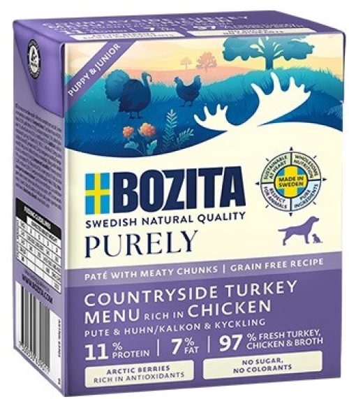 BOZITA Purely Pat Duoprotein Junior Chicken and turkey - wet dog food - 370g