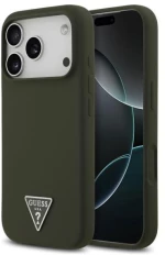 Θήκη Σιλικόνης Guess MagSafe Apple iPhone 17 Pro Max Triangle Logo Χακί