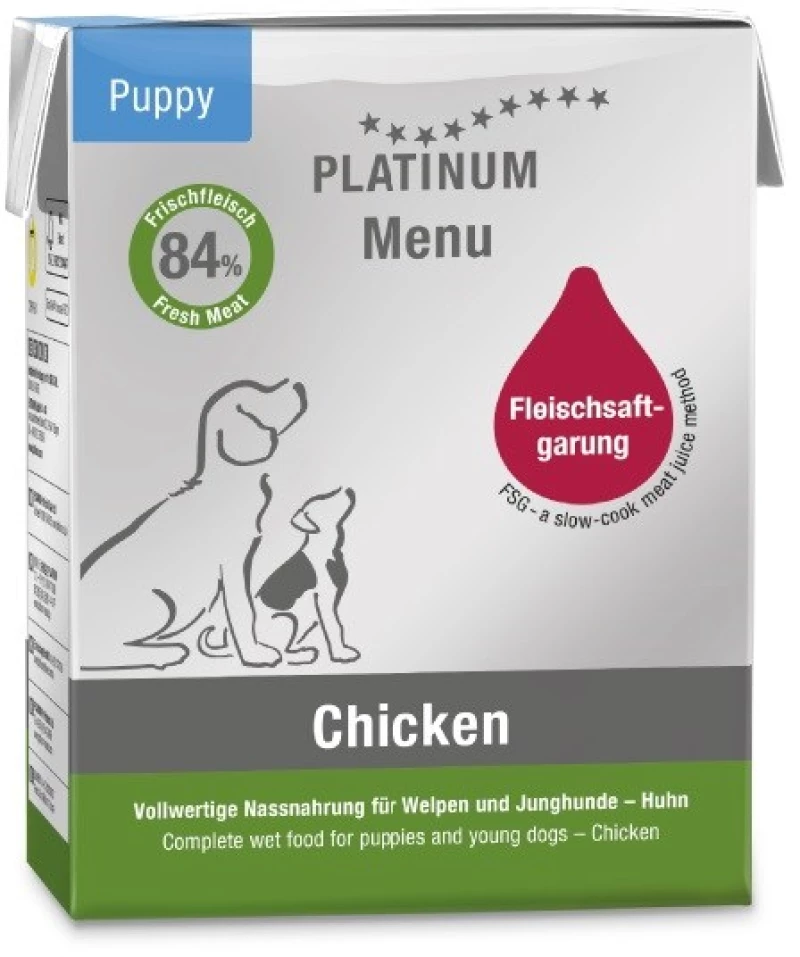 PLATINUM Menu Puppy Chicken - wet dog food - 375g