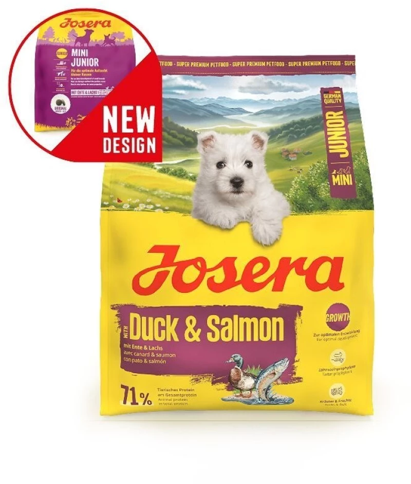 JOSERA Mini Junior Duck & Salmon - dry dog food - 900g
