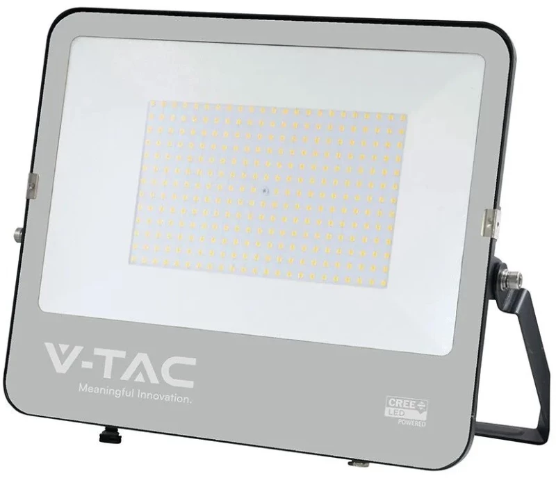 V-TAC 200W LED Floodlight CREE CHIP Black Body Grey Glass 6500K 135lm/W