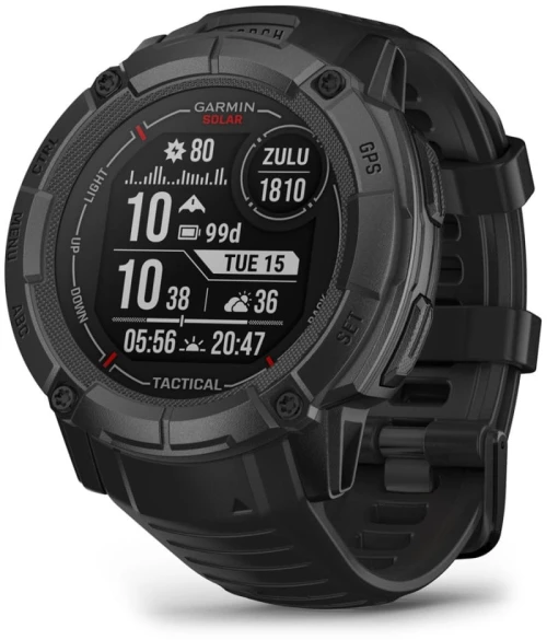 Garmin Instinct 2X Solar Tactical Edition 2.79 cm (1.1") MIP 50 mm Digital 176 x 176 pixels Touchscreen Black GPS (satellite)