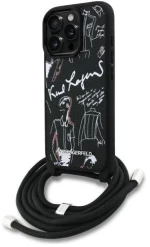 Θήκη Δερμάτινη Karl Lagerfeld Magsafe Apple iPhone 16 Pro Max Saffiano Crossbody Μαύρο