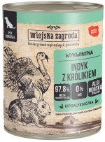 WIEJSKA ZAGRODA Turkey with rabbit - wet dog food - 800g
