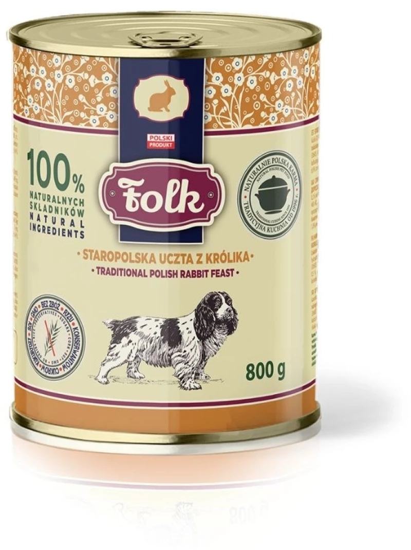 FOLK Traditional polish rabbit feast - wet dog food - 800g
