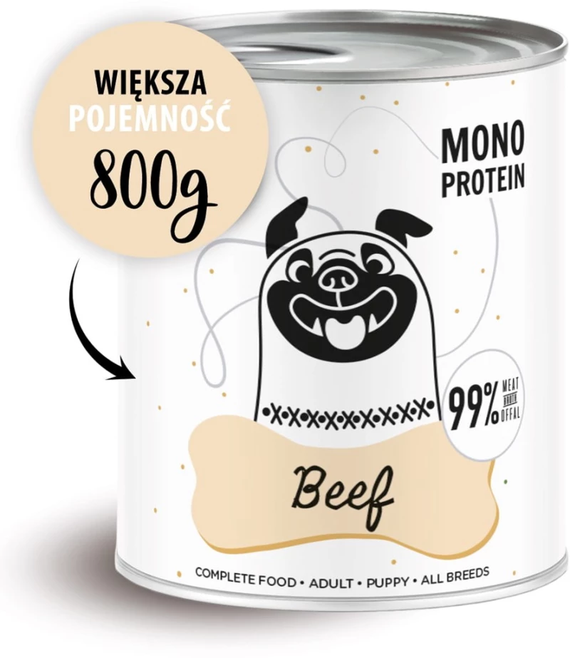 PAKA ZWIERZAKA Pepe Beef - wet dog food - 800g