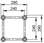 FOS Truss FT34-150 Black - Τετράγωνη τράσα αλουμινίου 150 cm, μαύρη